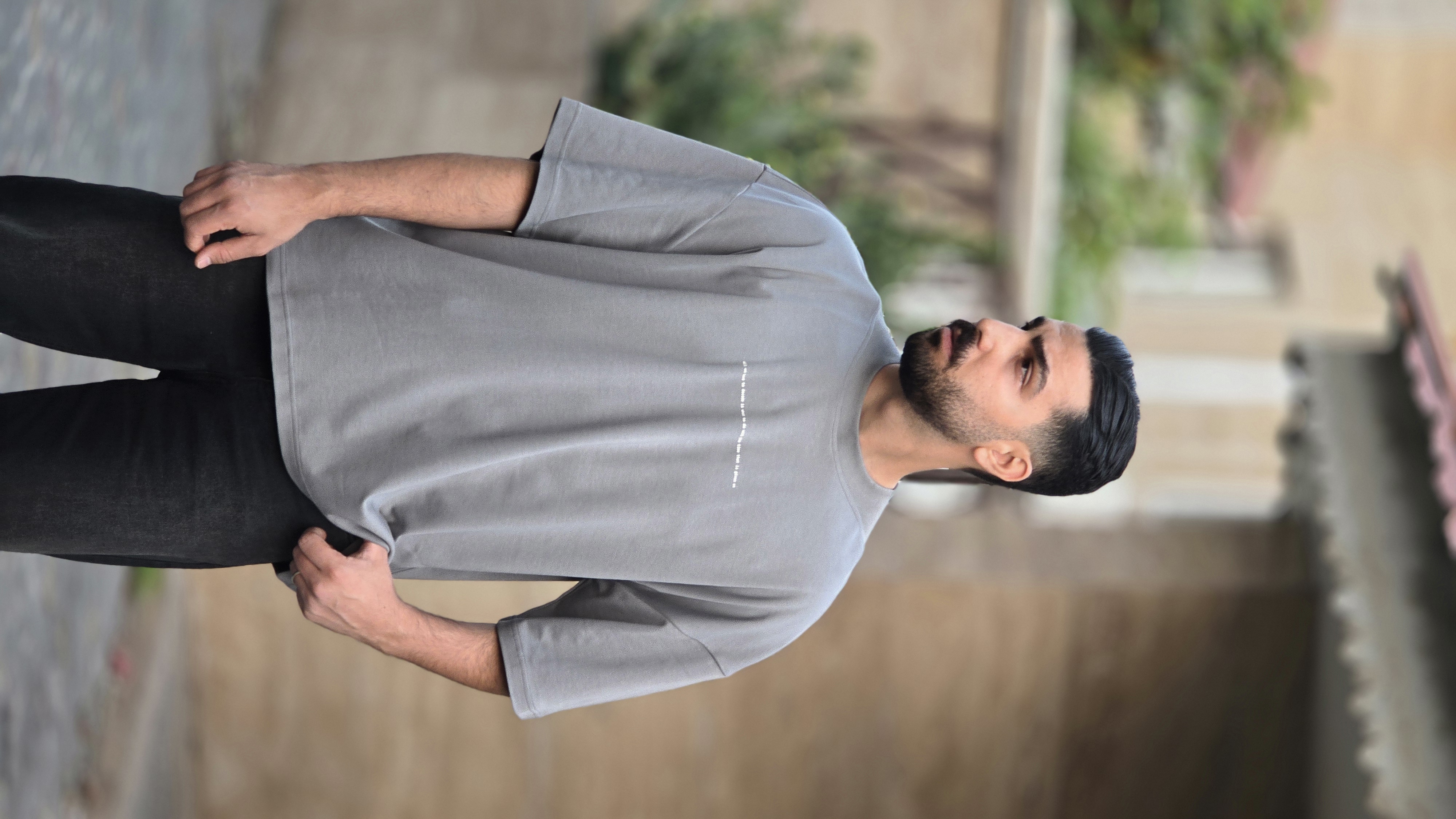 تیشرت آستین کوتاه مردانه پارچه ماکان باکسی all we